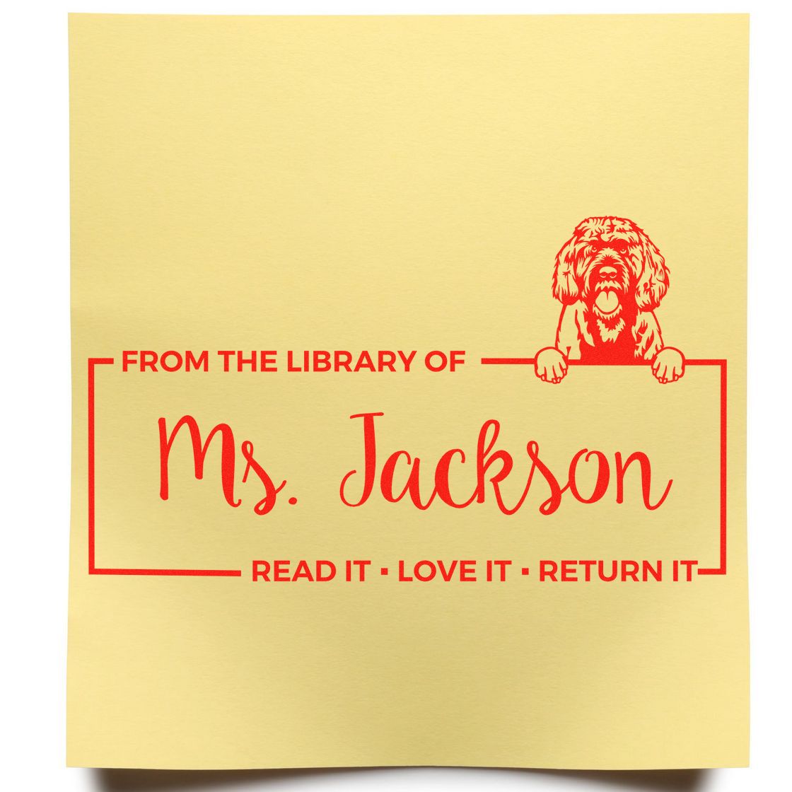 Portuguese Water Dog Custom Dog-Themed Bookplate Stamp - Engineer Seal Stamps