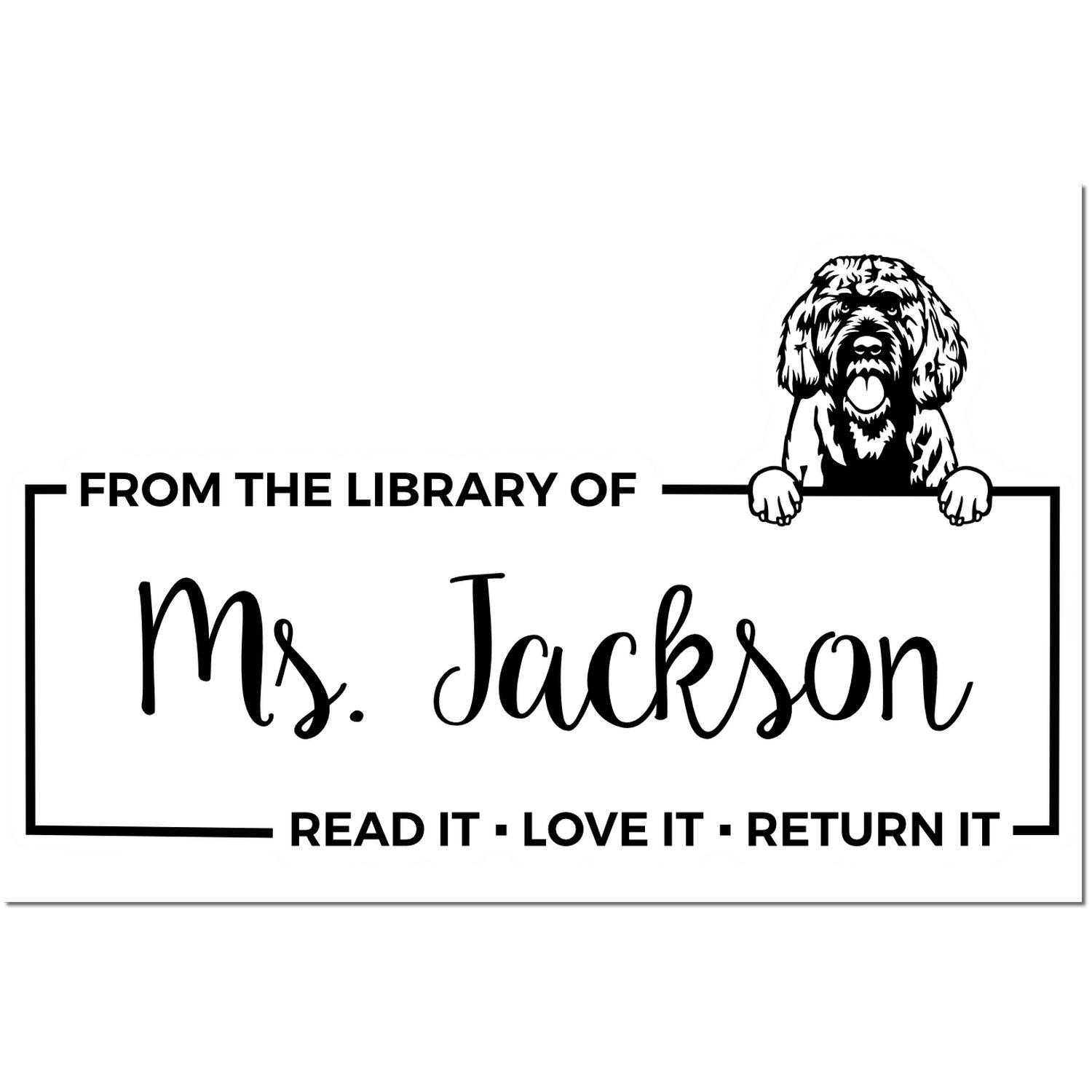 Portuguese Water Dog Custom With Name Stamp - Engineer Seal Stamps