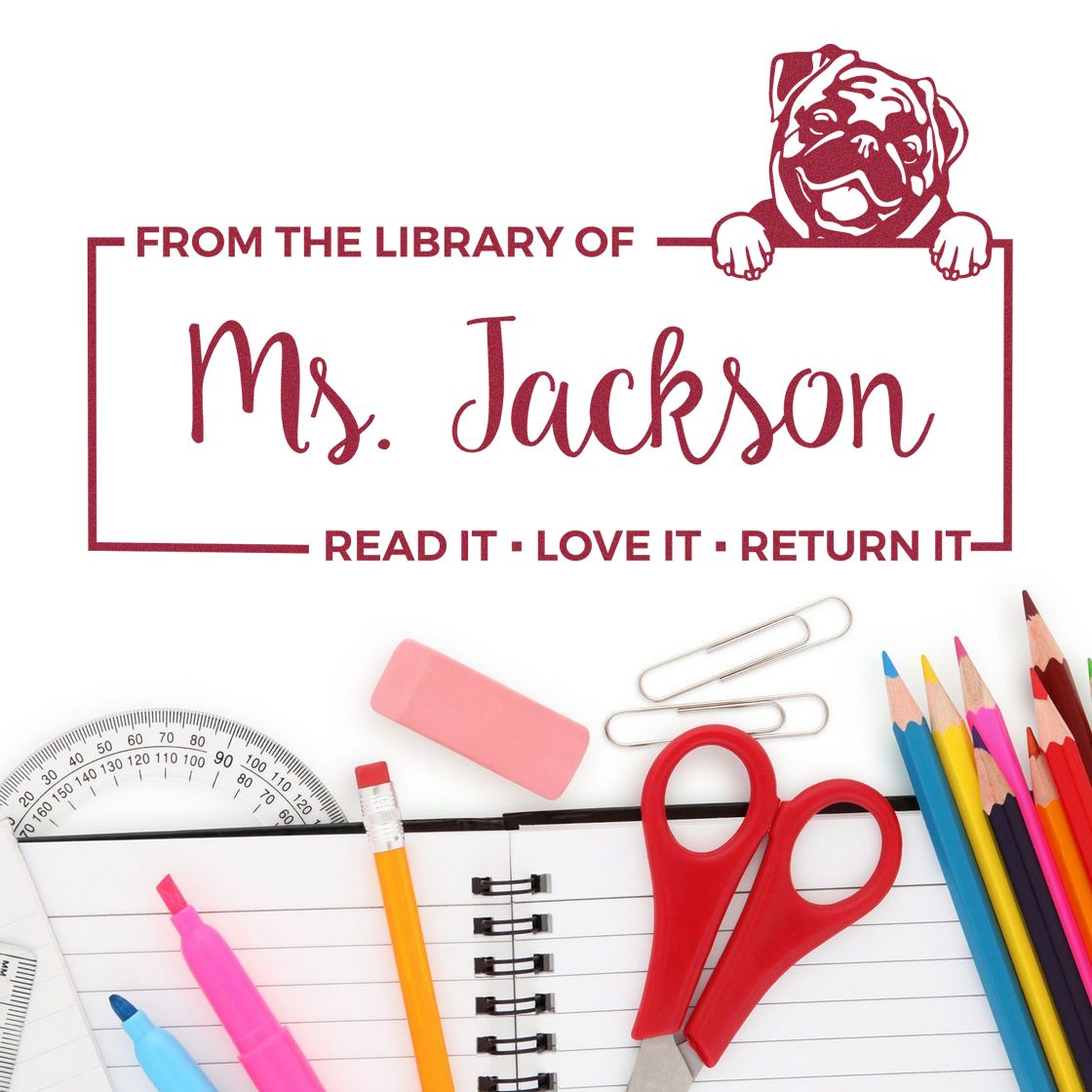 Self-Inking Pug Personalized Dog-Themed Book ? Stamp - Engineer Seal Stamps