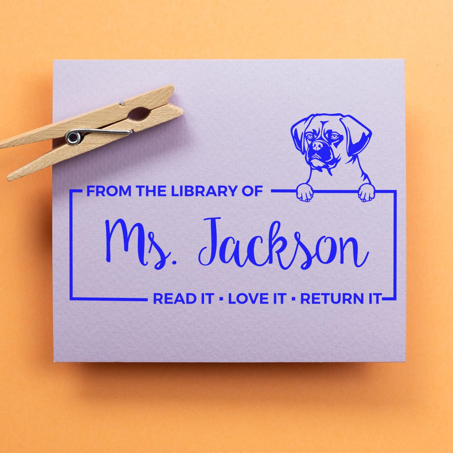 Custom Keep It, Love It, Return It Stamper with Puggle - Engineer Seal Stamps