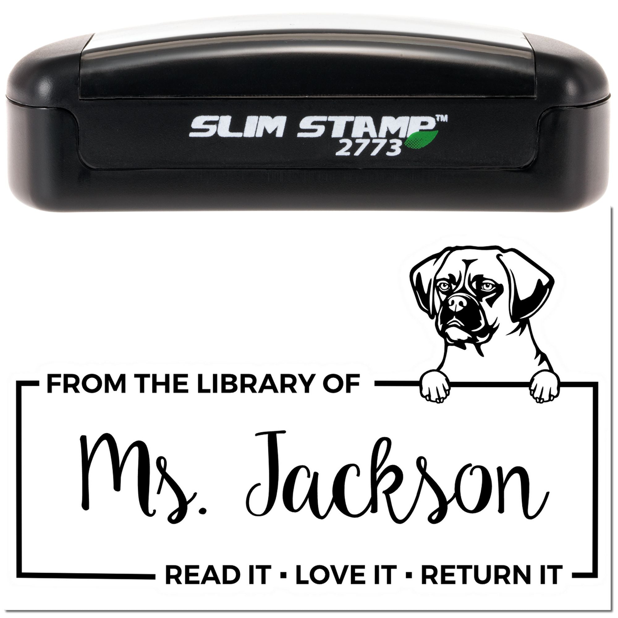 Custom Keep It, Love It, Return It Stamper with Puggle - Engineer Seal Stamps