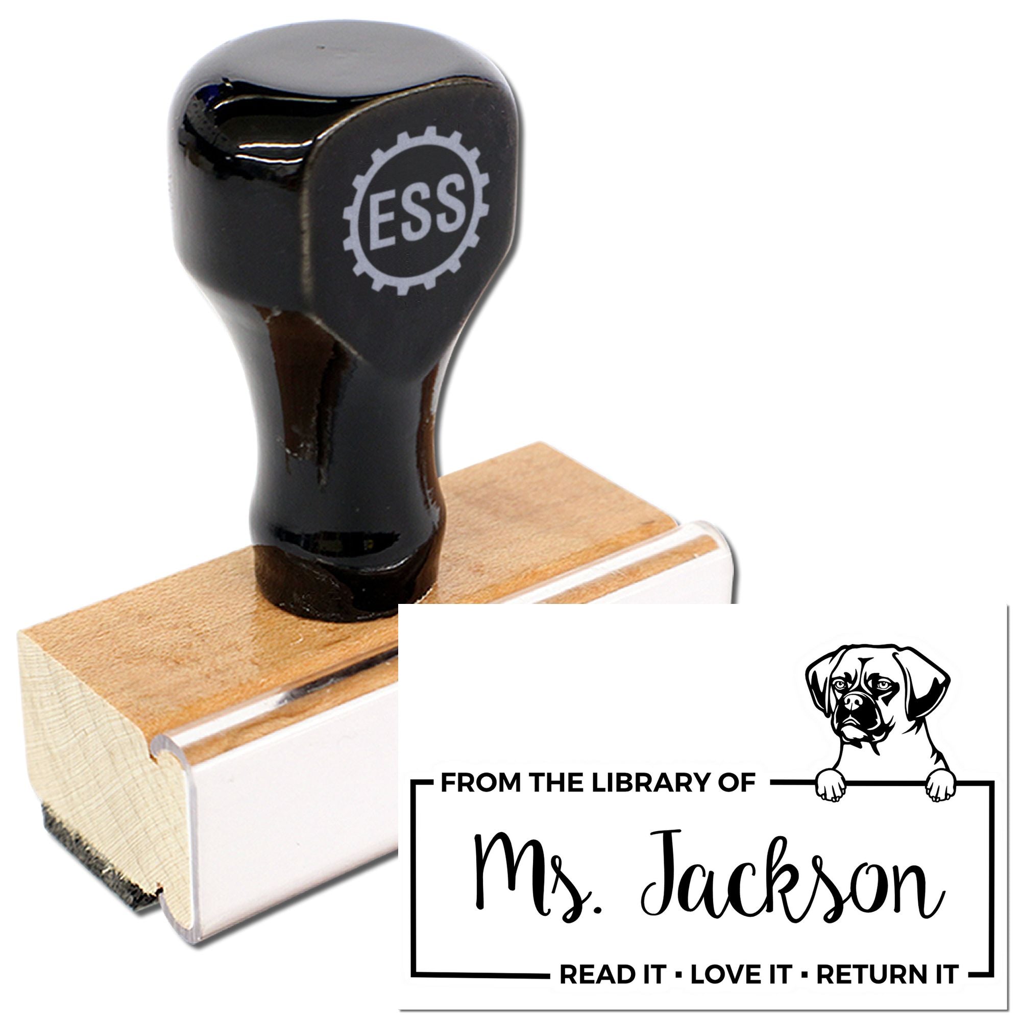 Puggle Custom Dog Lover Bookplate Stamp - Engineer Seal Stamps