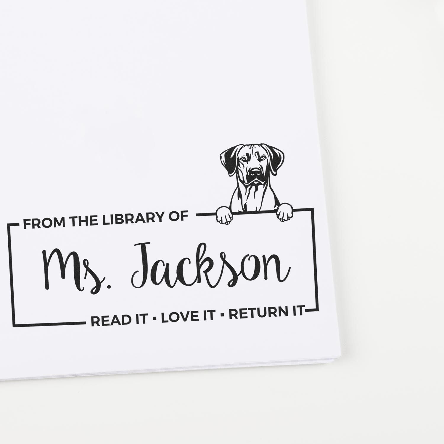 Rhodesian Ridgeback Custom Pet Book Ownership Stamp - Engineer Seal Stamps