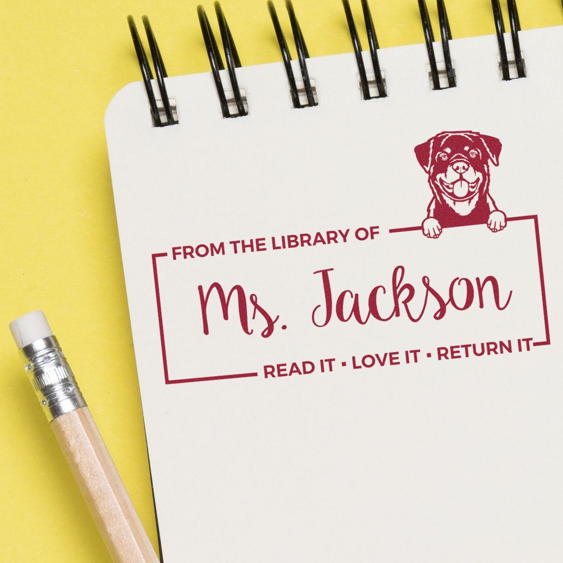 Rottweiler Custom Custom Pet Book Read It Return Stamp