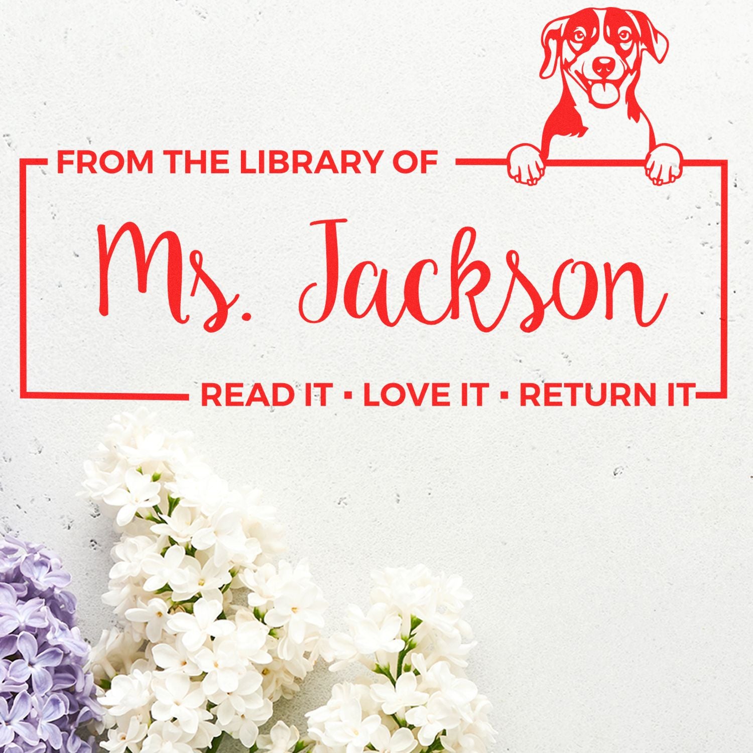 Self-Inking Russell Terrier Personalized Pet-Themed Bookplate? Stamp - Engineer Seal Stamps