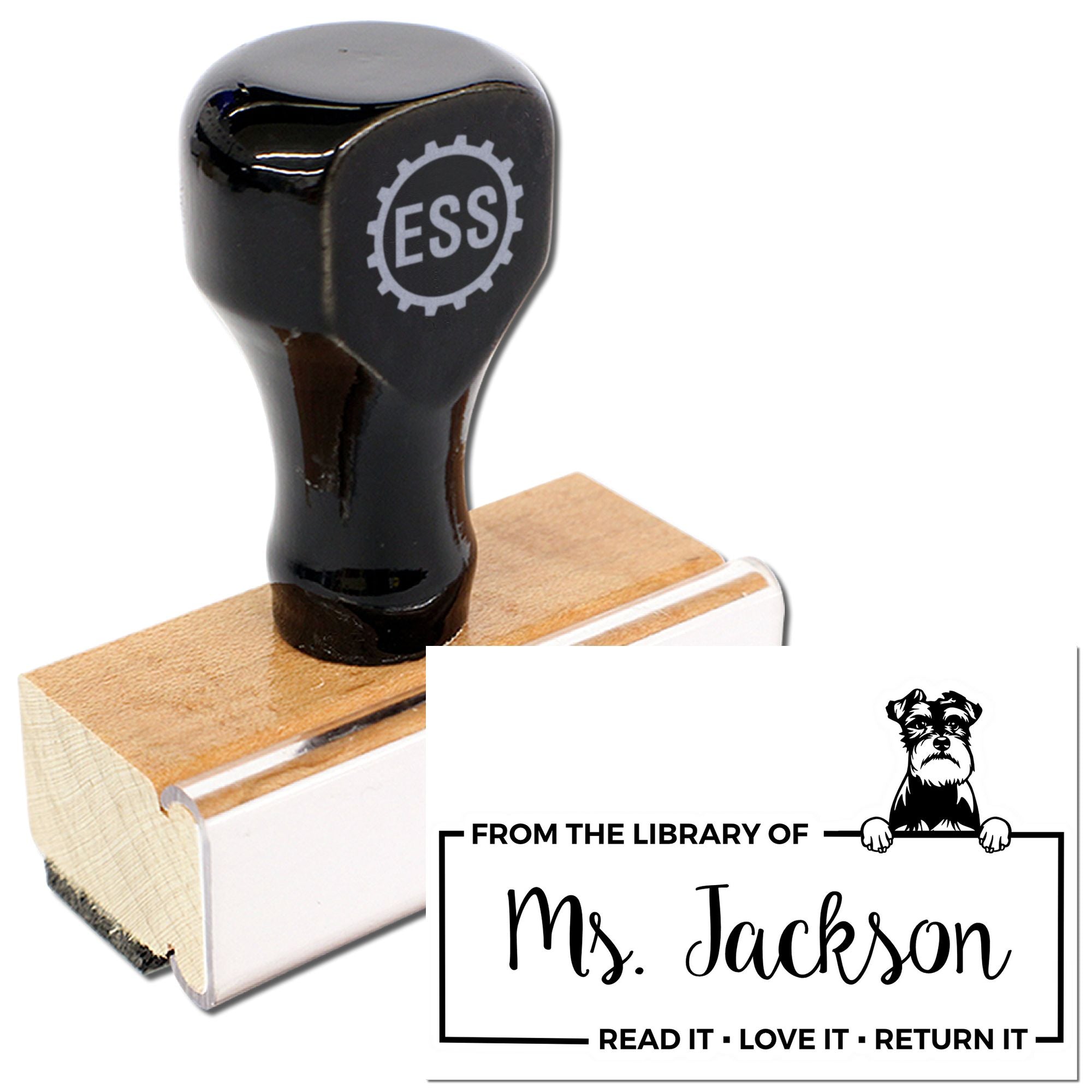 Schnauzer Custom Dog Lover Book Ownership Stamp