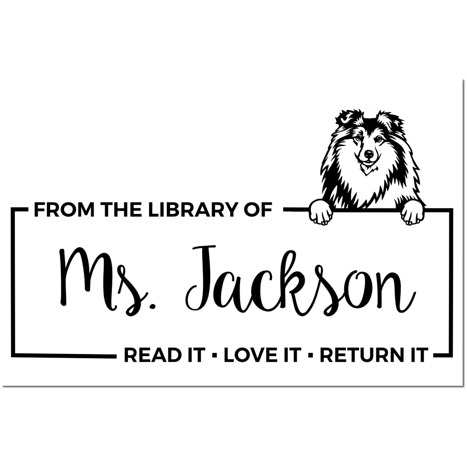 Shetland Sheepdog Custom Ownership For Books Stamp - Engineer Seal Stamps