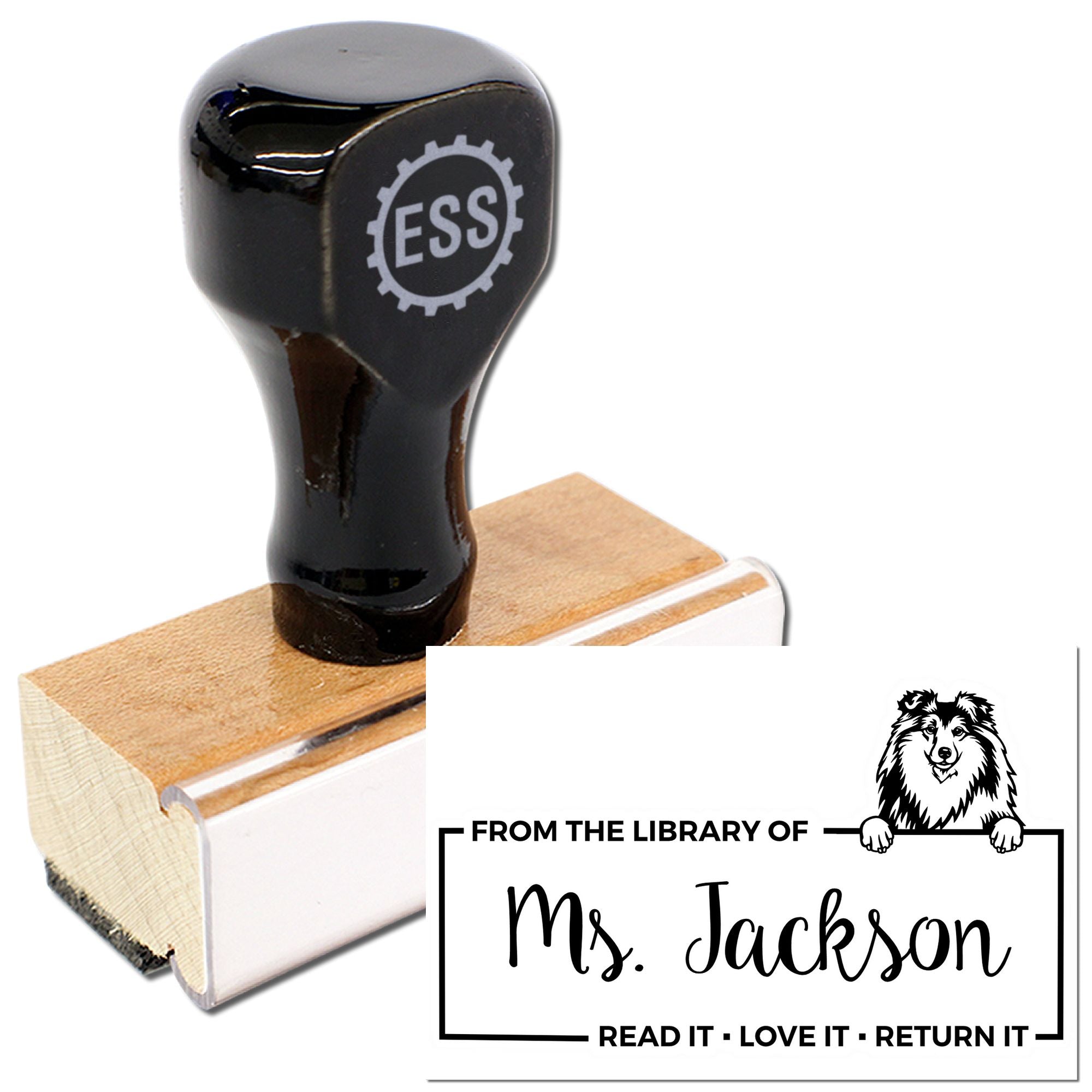 Shetland Sheepdog Custom Pet-Themed Book Ownership Stamp