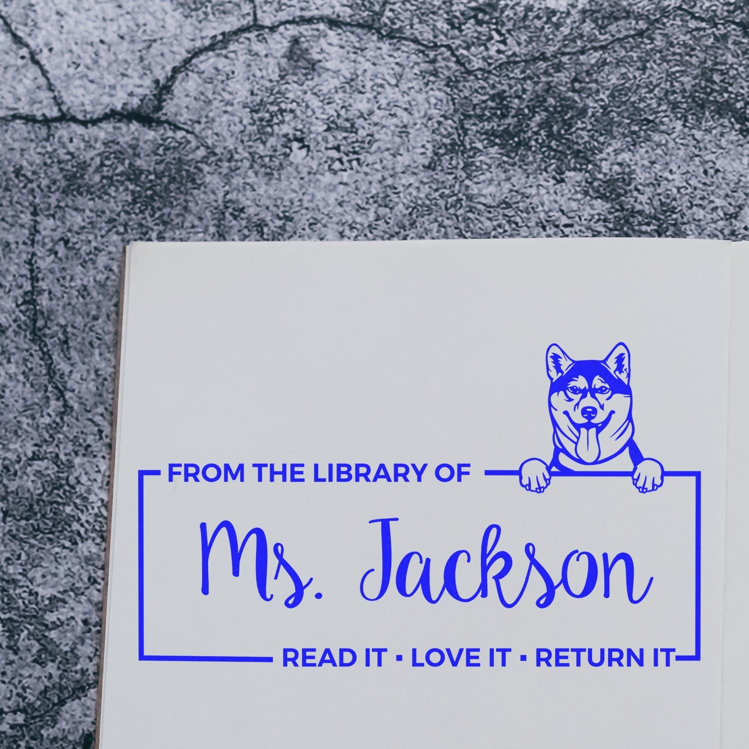 Shiba Inu Custom Ownership For Books Stamper - Engineer Seal Stamps