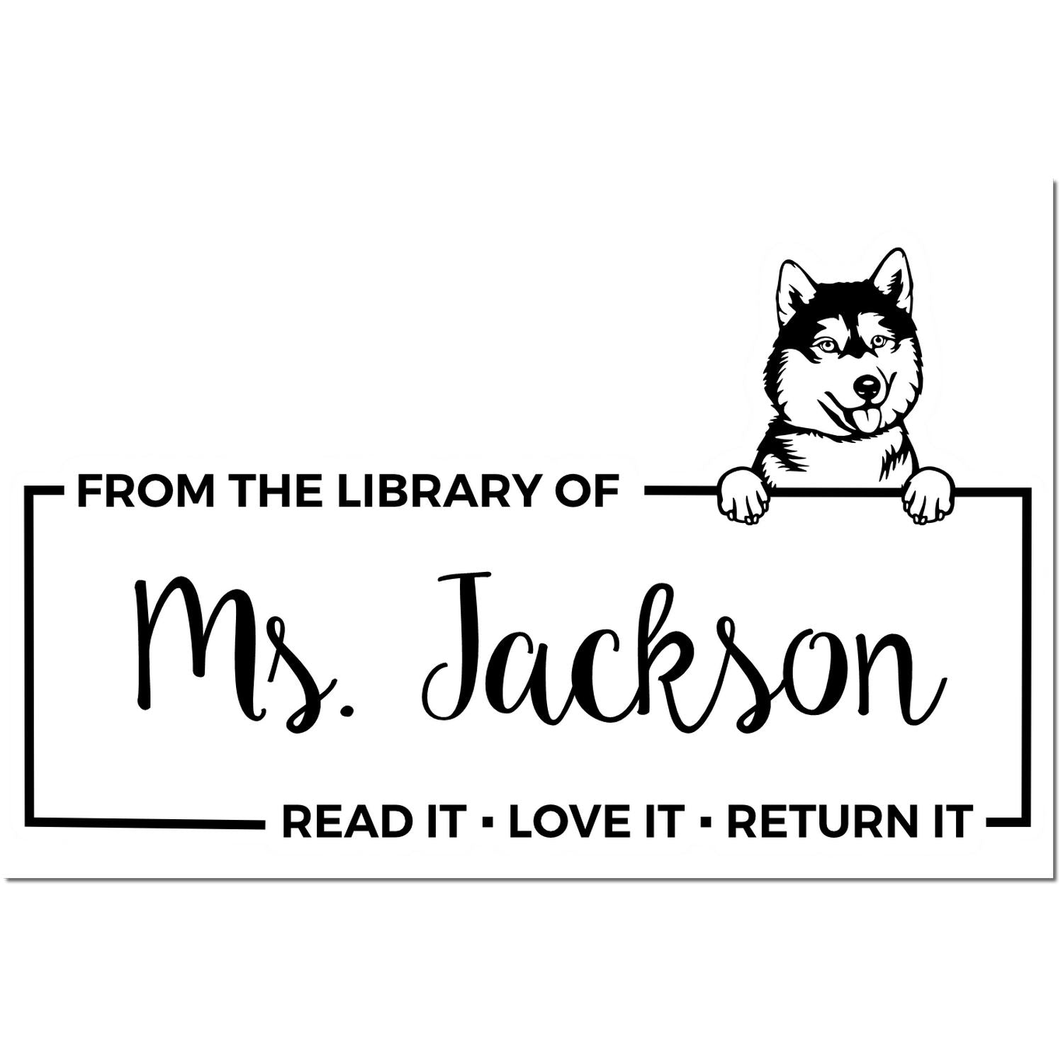 Siberian Husky Customized Dog Bookplate? Stamp - Engineer Seal Stamps
