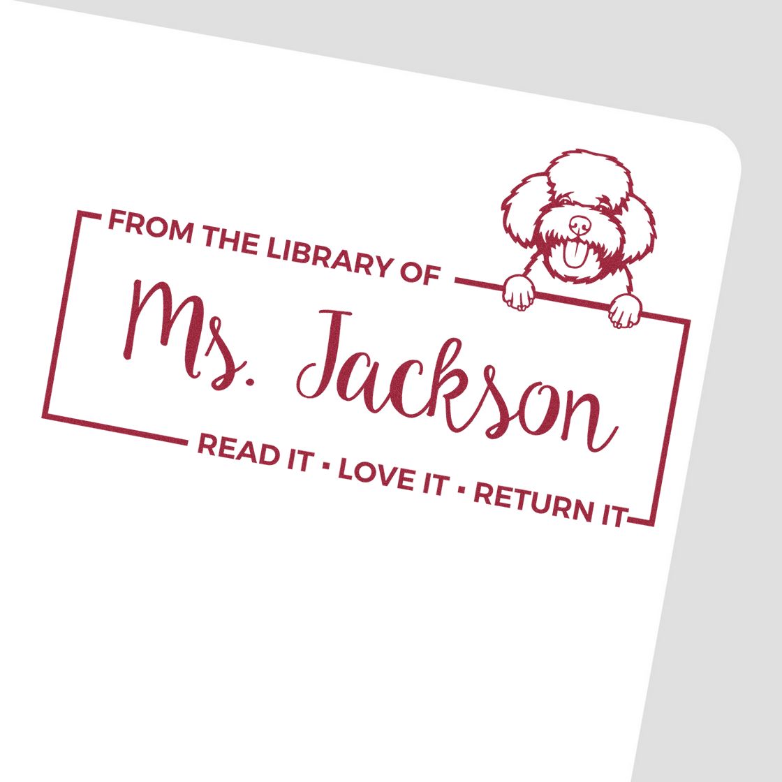 Toy Poodle Customized Custom Dog Read It Return ? Stamp