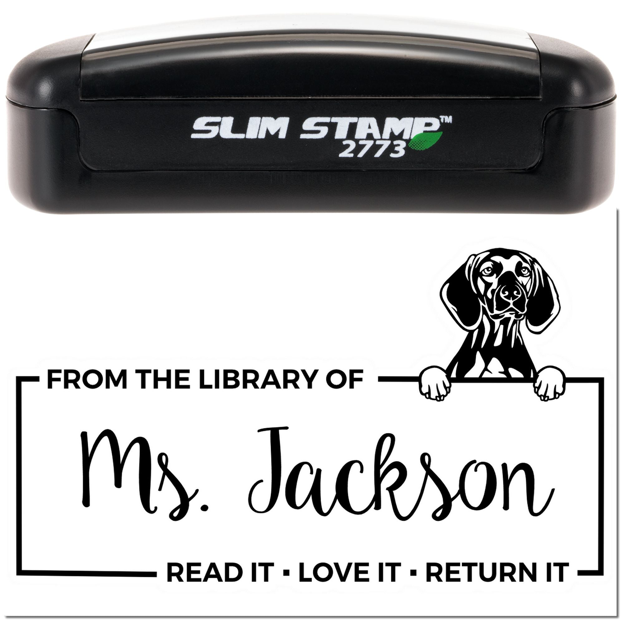 Custom Classroom Book Lending Stamp with Vizslas - Engineer Seal Stamps