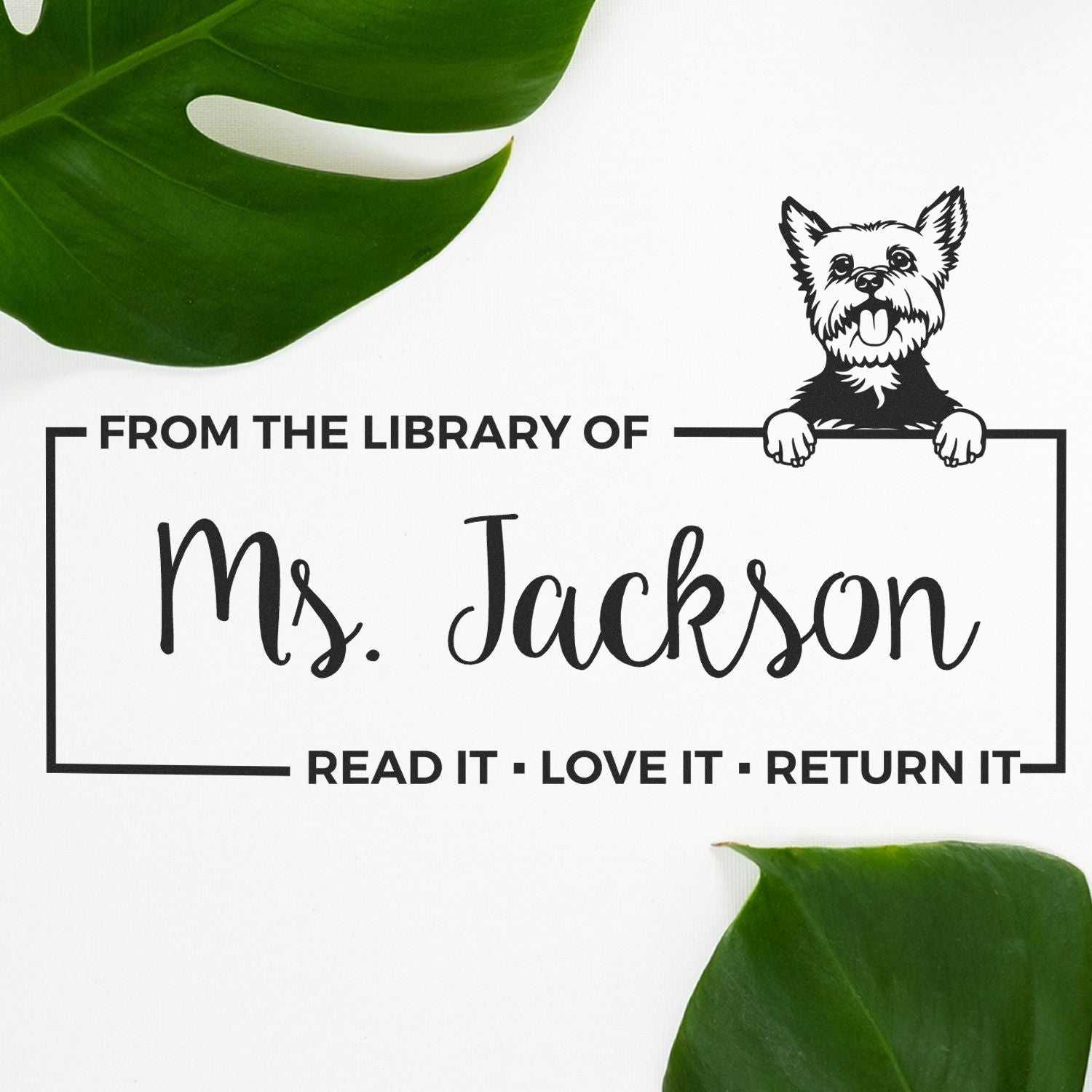 Self-Inking Yorkie Personalized Custom Dog Book Ownership ? Stamp - Engineer Seal Stamps