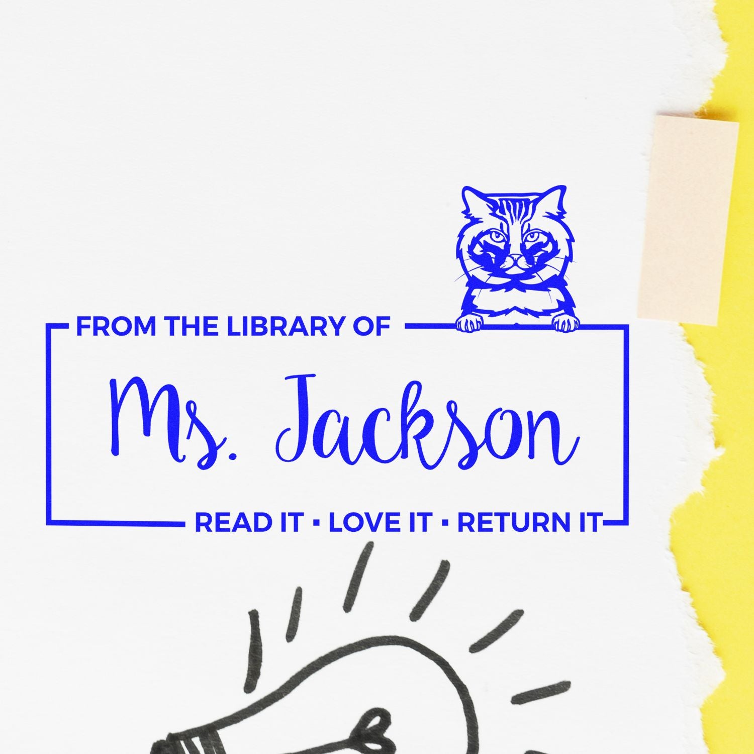 American Bobtail Personalized Cat-Themed Book Ownership ? Stamp - Engineer Seal Stamps