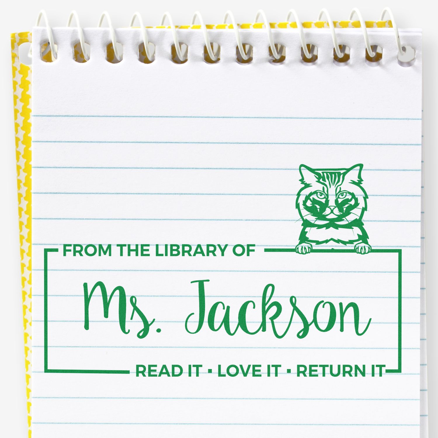 Customized Name Stamp with American Bobtail Cat - Engineer Seal Stamps