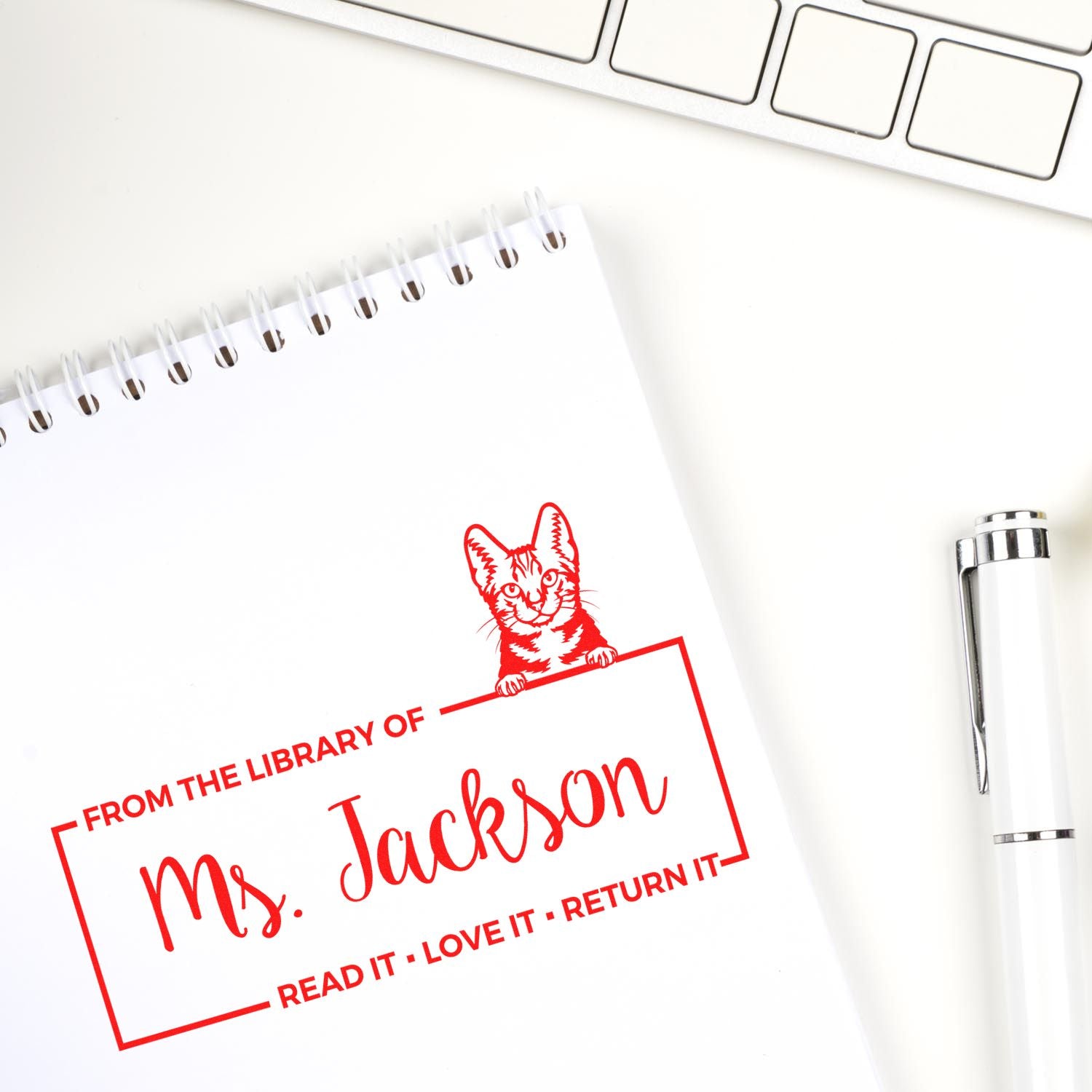 American Shorthair Personalized Cat Lover Book Ownership ? Stamp - Engineer Seal Stamps