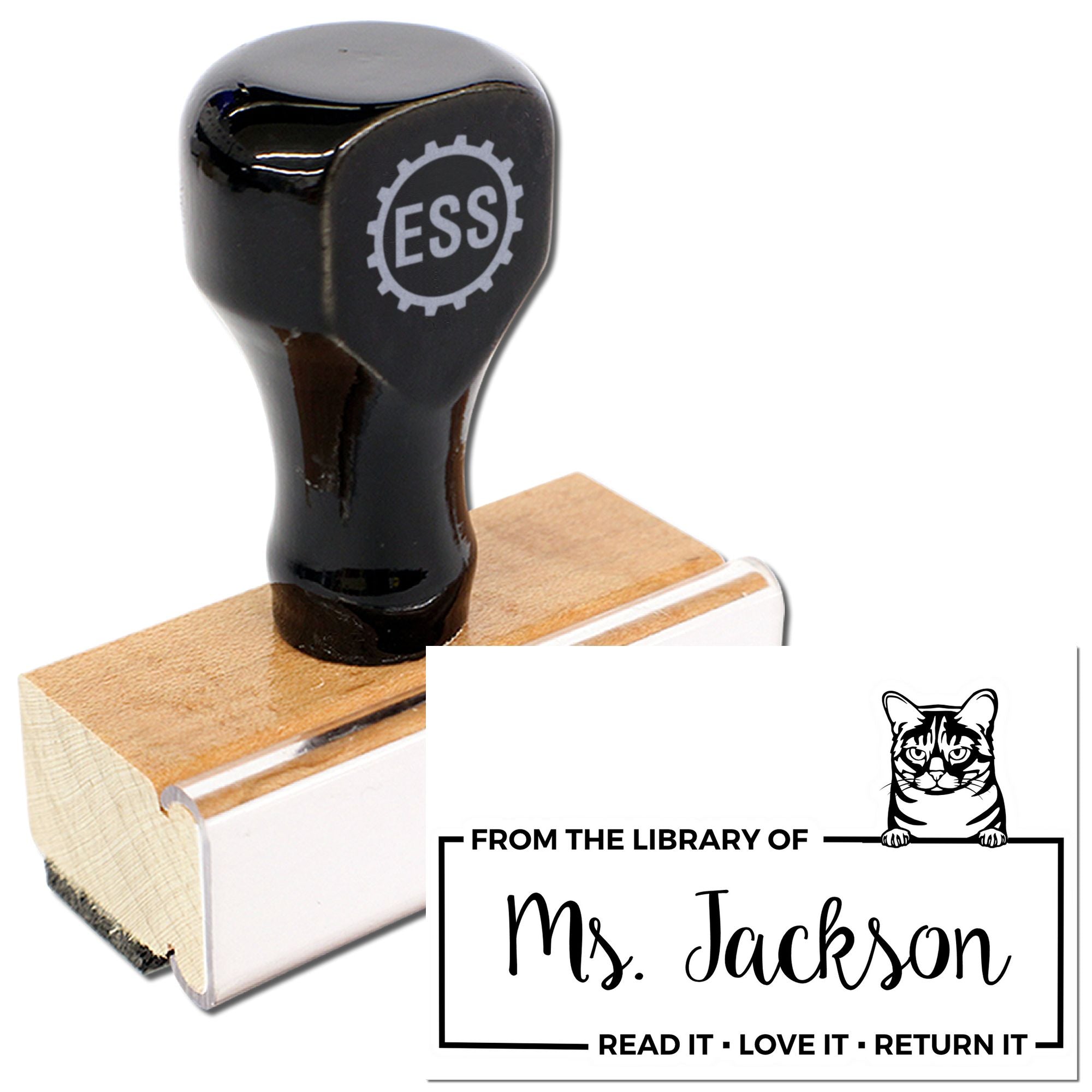 Australian Mist Personalized Cat Lover Book Ownership Read It Return It? Stamp - Engineer Seal Stamps