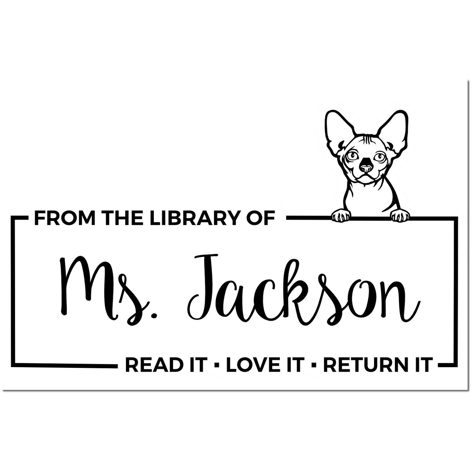 Custom Classroom Reading Tools Stamp with Bambino Cat - Engineer Seal Stamps