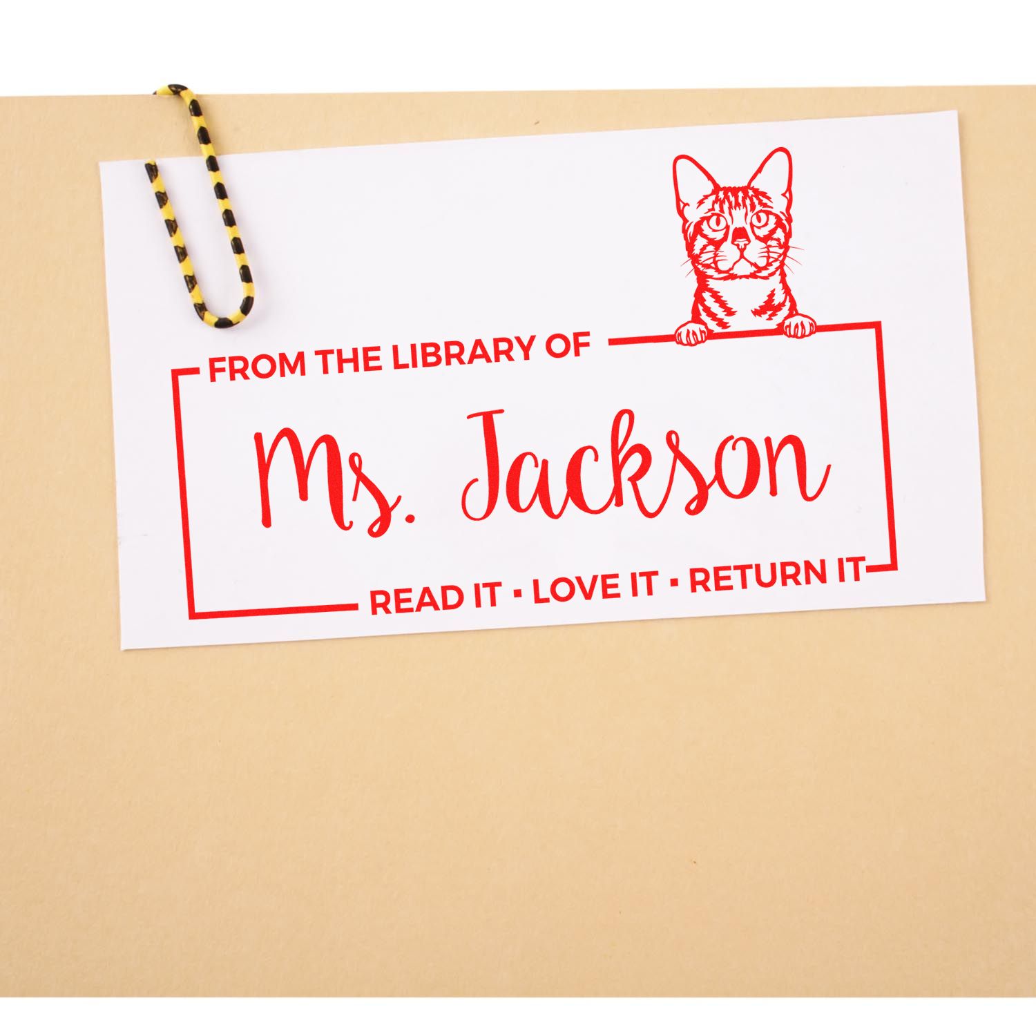 Self-Inking Bengal Custom Made Custom Pet Book Read It Return It? Stamp - Engineer Seal Stamps