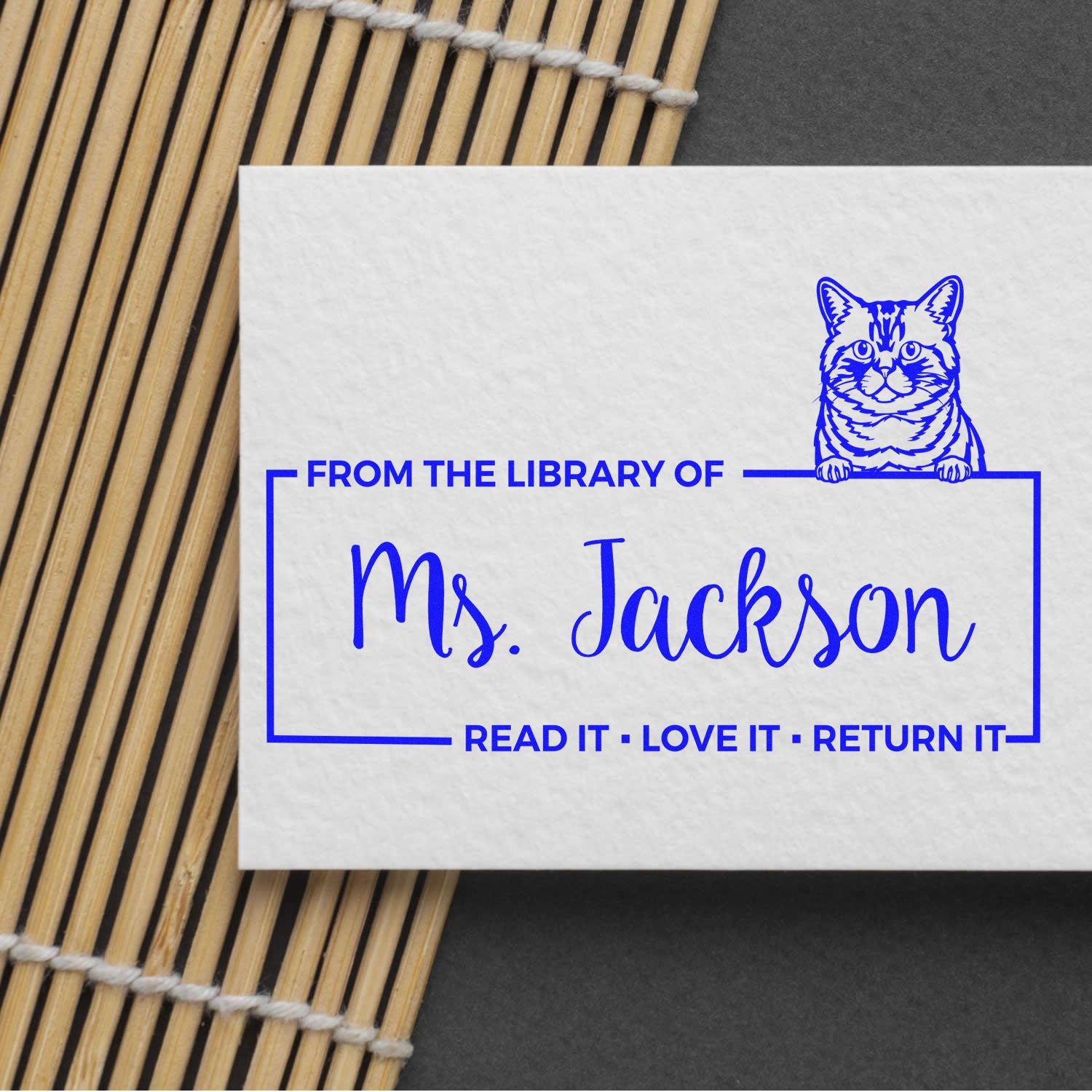 Self-Inking Brazilian Shorthair Custom Made Custom Cat Book Ownership Label? Stamp - Engineer Seal Stamps