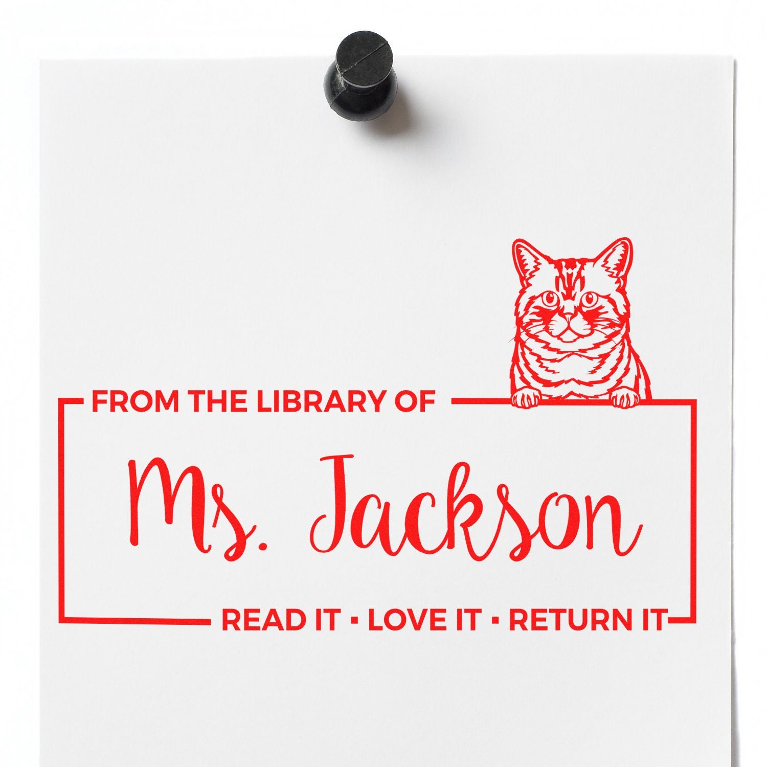 Custom Book Ownership Tool Stamper with Brazilian Shorthair Cat - Engineer Seal Stamps