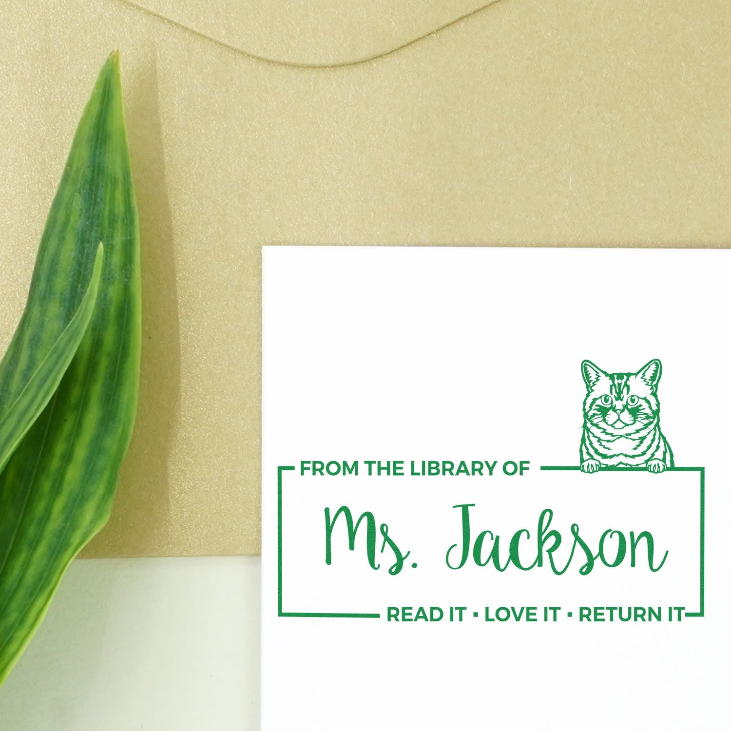 Custom Book Ownership Tool Stamper with Brazilian Shorthair Cat - Engineer Seal Stamps