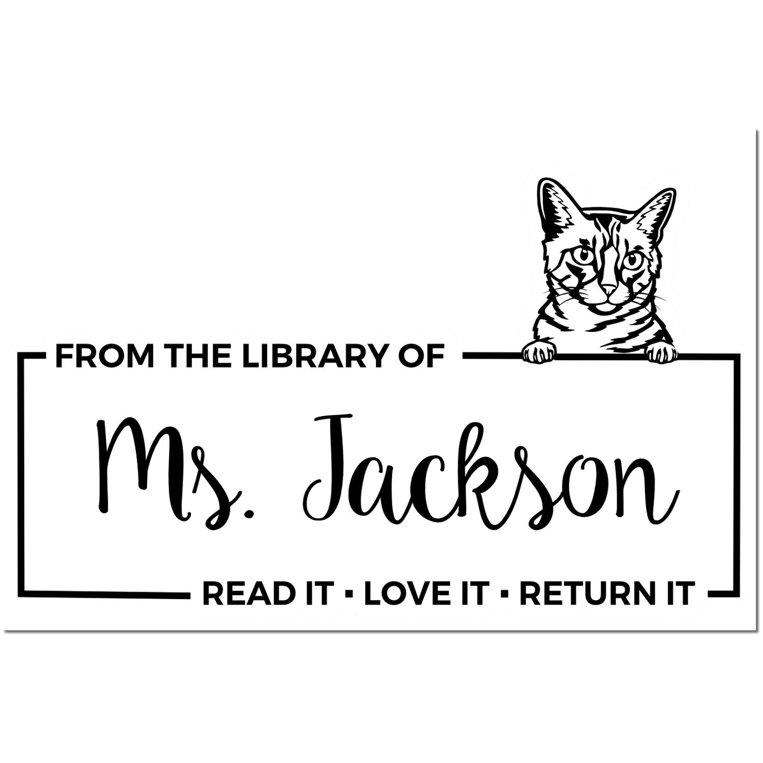 Self-Inking California Spangled Custom Made Cat Lover Book Ownership Read It Return It? Stamp - Engineer Seal Stamps
