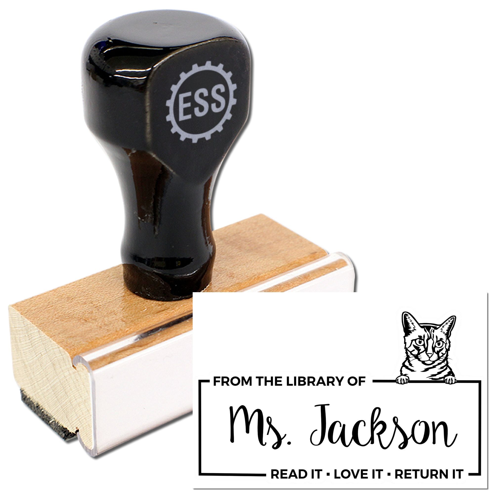 California Spangled Personalized Cat Book Return Read It It? Stamp