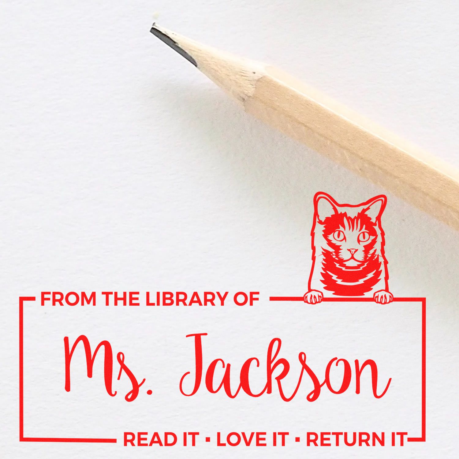 Customized Desk Stamper with Chartreux Cat - Engineer Seal Stamps