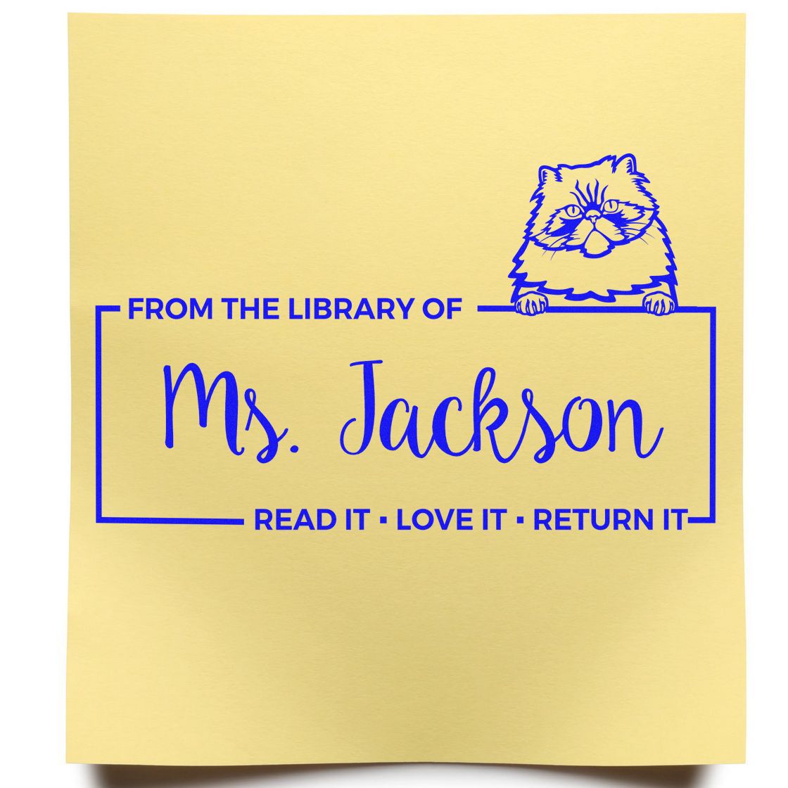Self-Inking Colorpoint Persian Custom Made Cat-Themed Book Ownership Read It Return It? Stamp - Engineer Seal Stamps