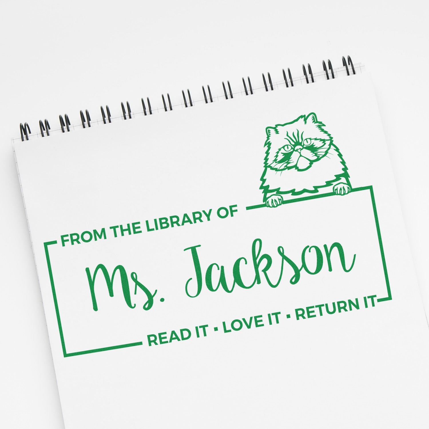 Customized Book Return Stamp with Colorpoint Persian Cat - Engineer Seal Stamps