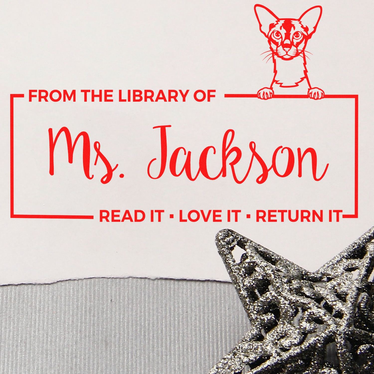 Colorpoint Shorthair Personalized Cat-Themed Bookplate ? Stamp