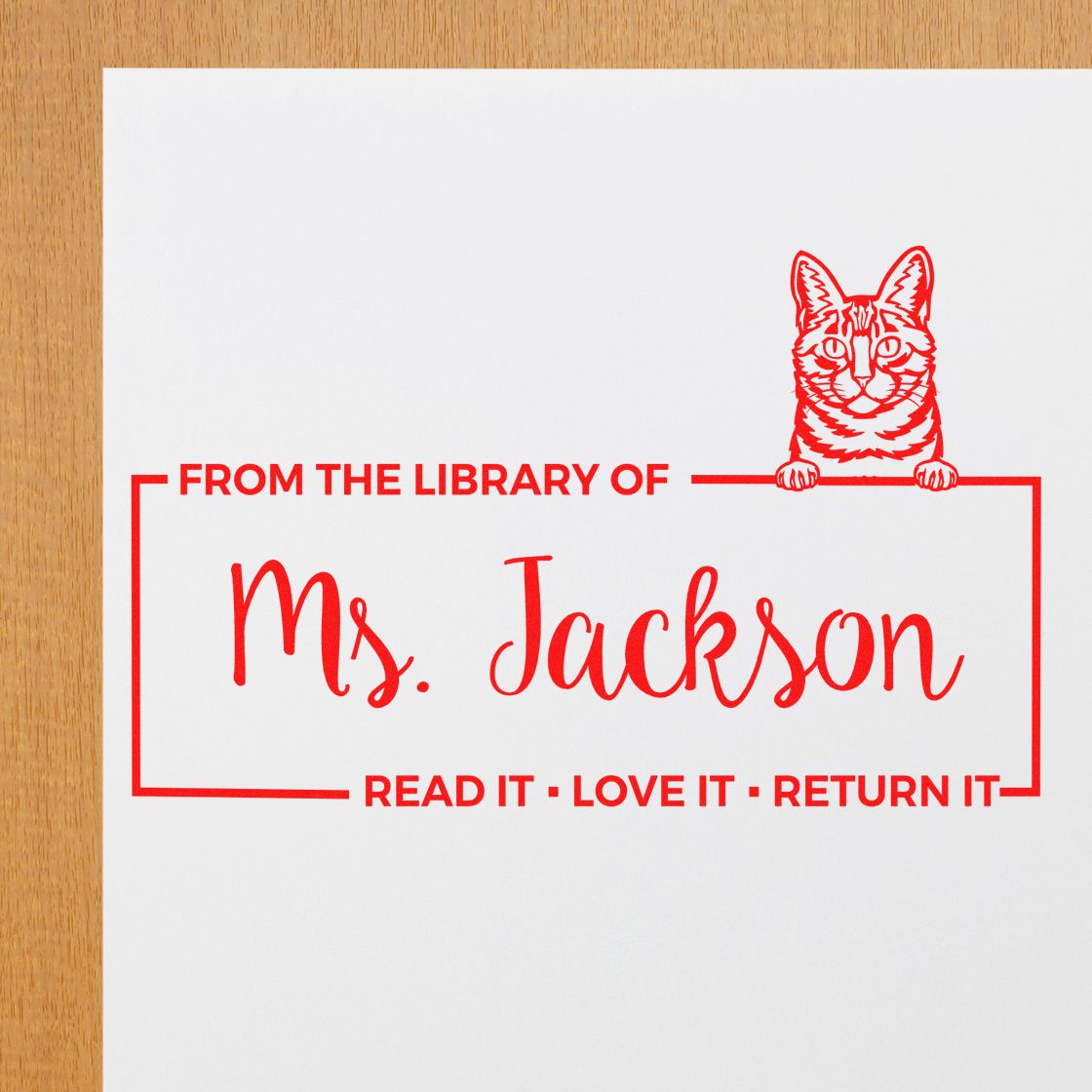 Customized For Library Stamper with Dragon Li Cat - Engineer Seal Stamps