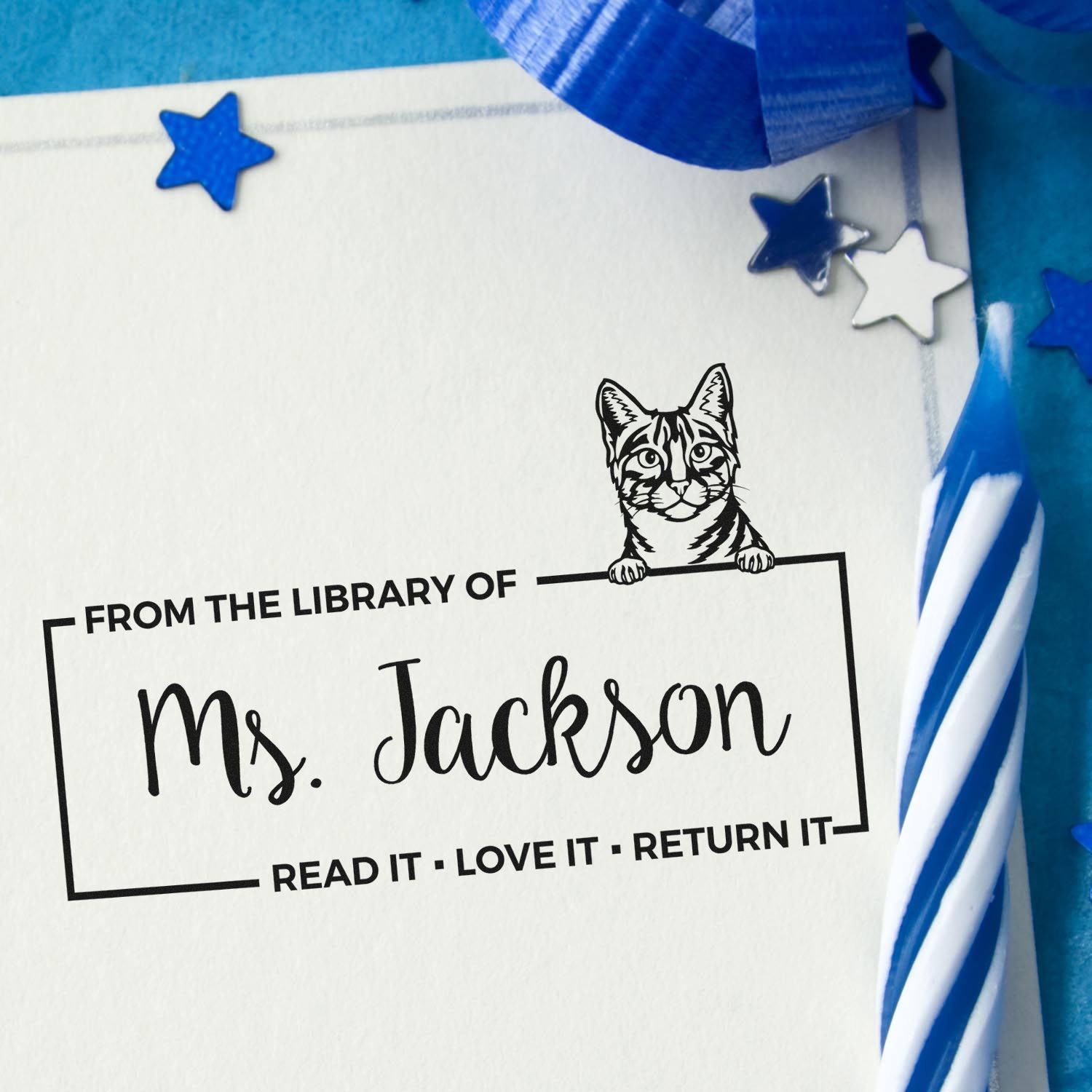 Egyptian Mau Personalized Custom Cat Bookplate ? Stamp - Engineer Seal Stamps