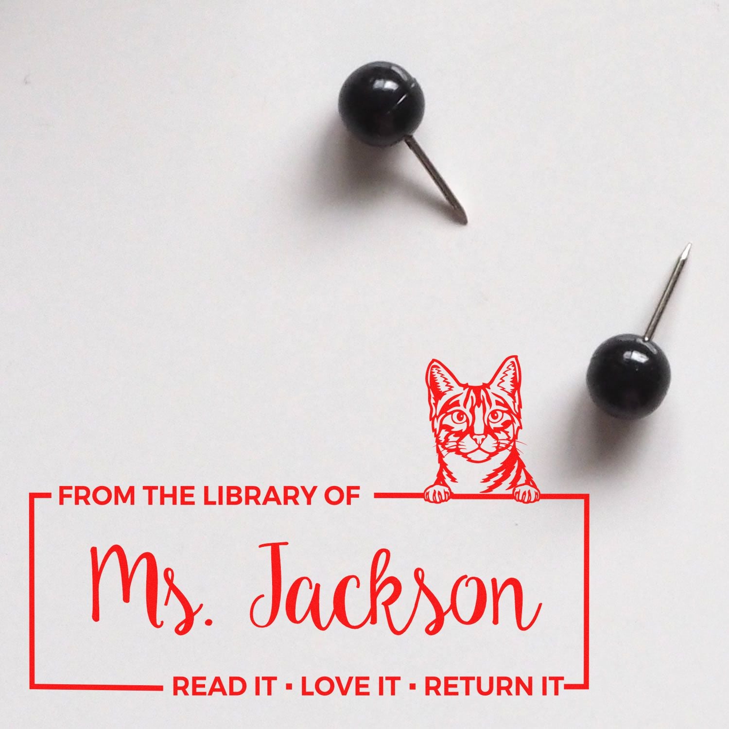 Customized Classroom Tools Stamper with Egyptian Mau Cat - Engineer Seal Stamps