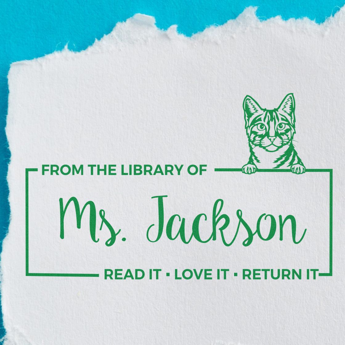 Egyptian Mau Personalized Custom Cat Bookplate ? Stamp - Engineer Seal Stamps