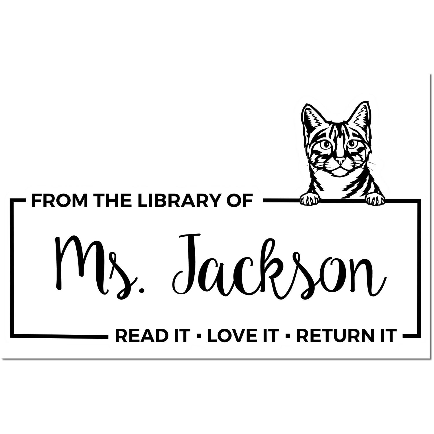 Egyptian Mau Personalized Custom Cat Bookplate ? Stamp - Engineer Seal Stamps