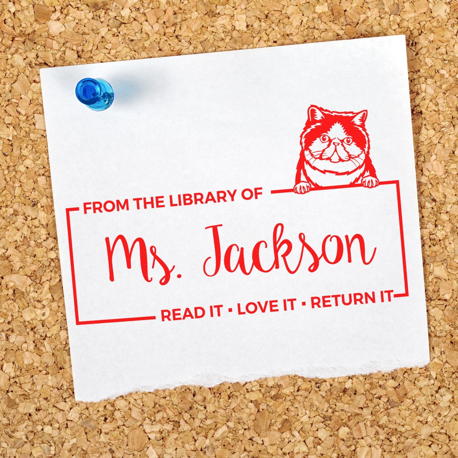Customized For Classroom Use Stamp with Exotic Shorthair Cat - Engineer Seal Stamps