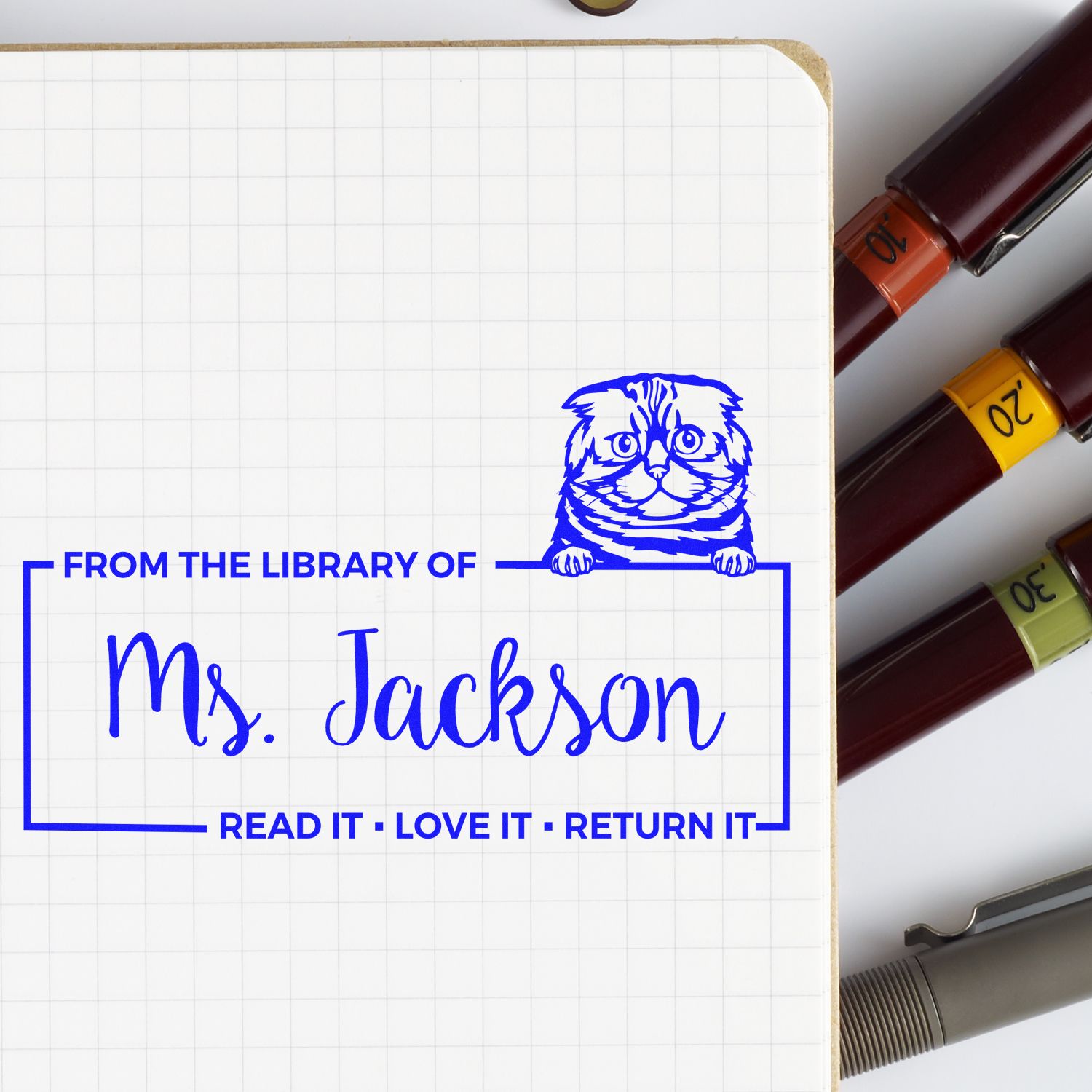 Customized For Classroom Use Stamper with Foldex Cat - Engineer Seal Stamps