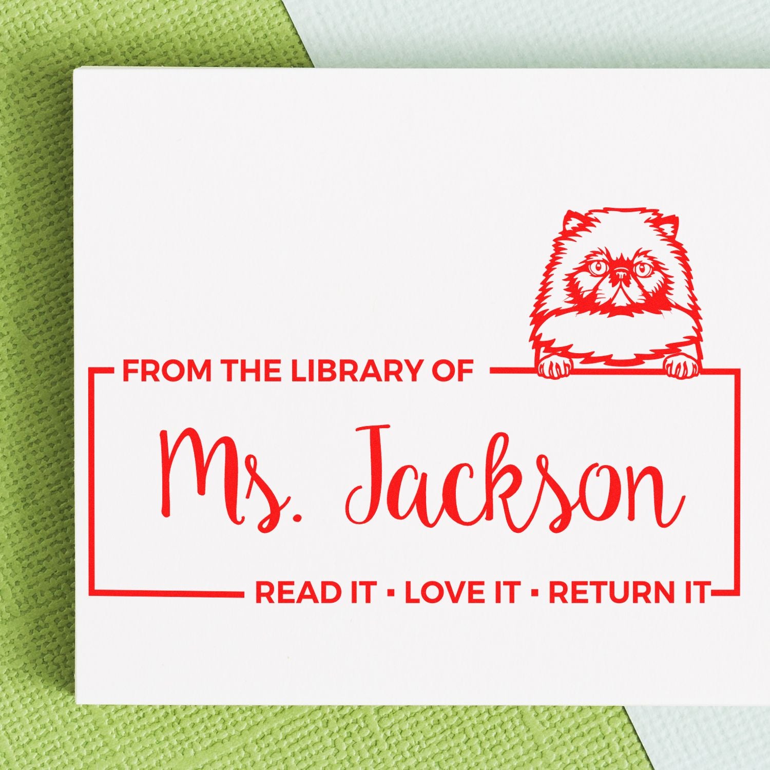 Customized Book Ownership Tools Stamper with Himalayan Cat - Engineer Seal Stamps