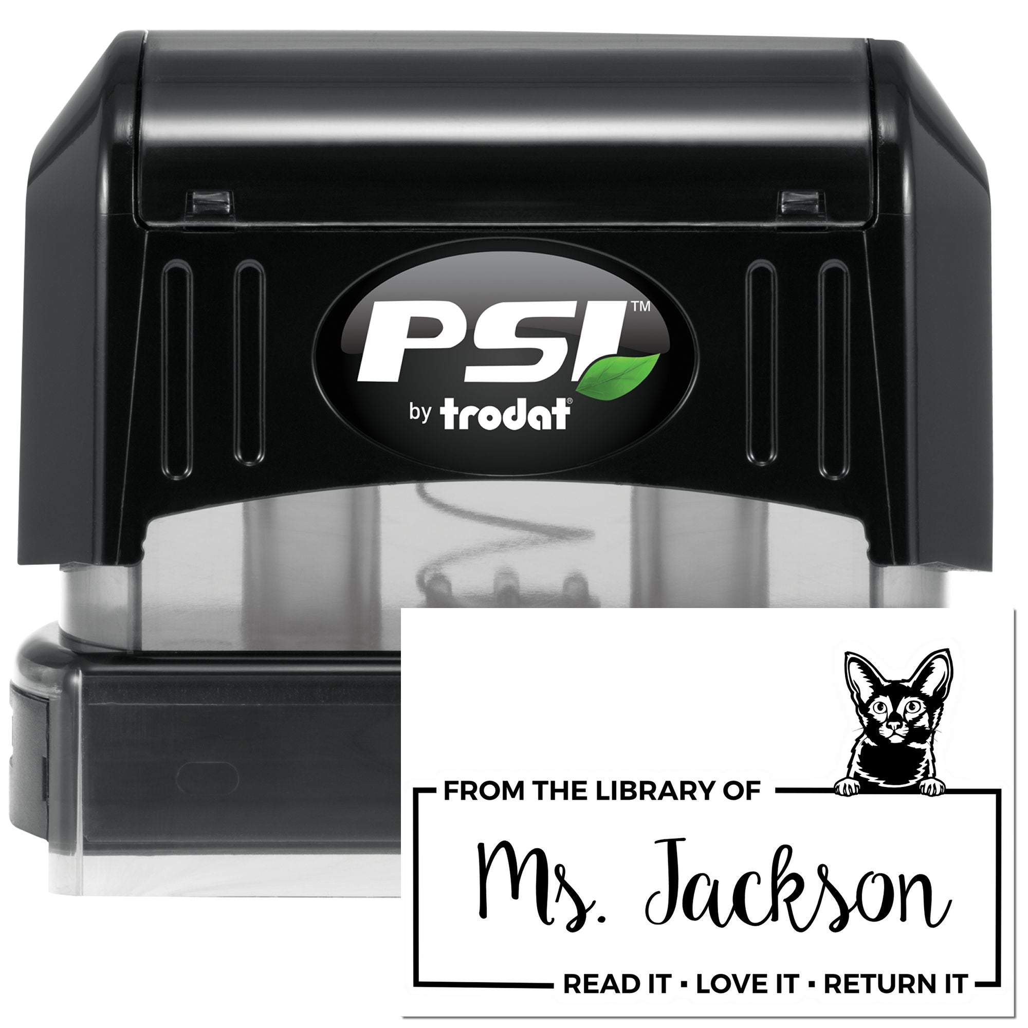 Custom Book Sharing Reminder Stamp with Javanese Cat - Engineer Seal Stamps