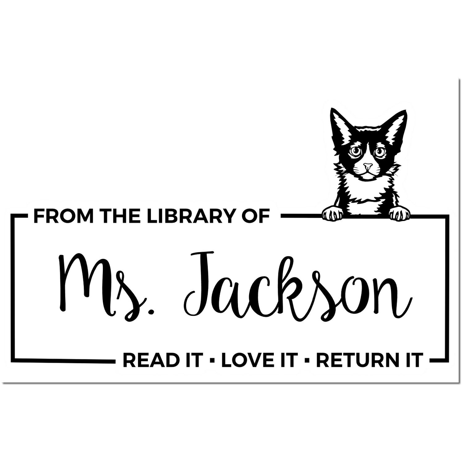 Self-Inking Laperm Custom Made Custom Pet Book Read It Return ? Stamp - Engineer Seal Stamps