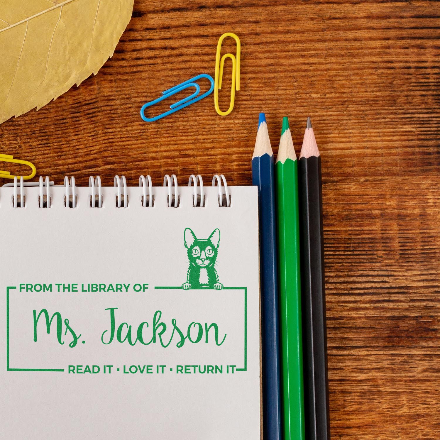 Self-Inking Lykoi Custom Made Cat Bookplate Stamp - Engineer Seal Stamps