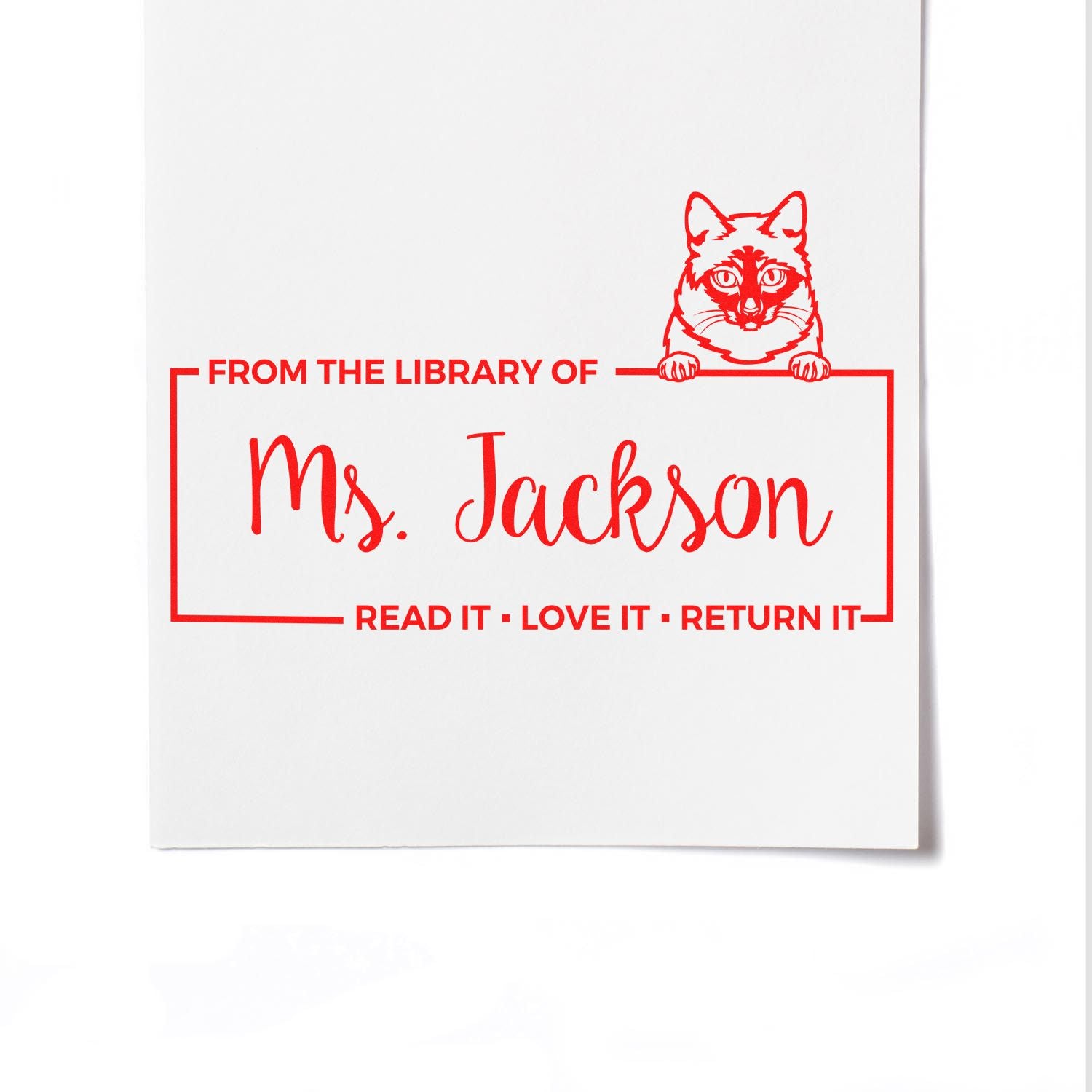 Mekong Bobtail Personalized Cat Lover Book Ownership Stamp - Engineer Seal Stamps