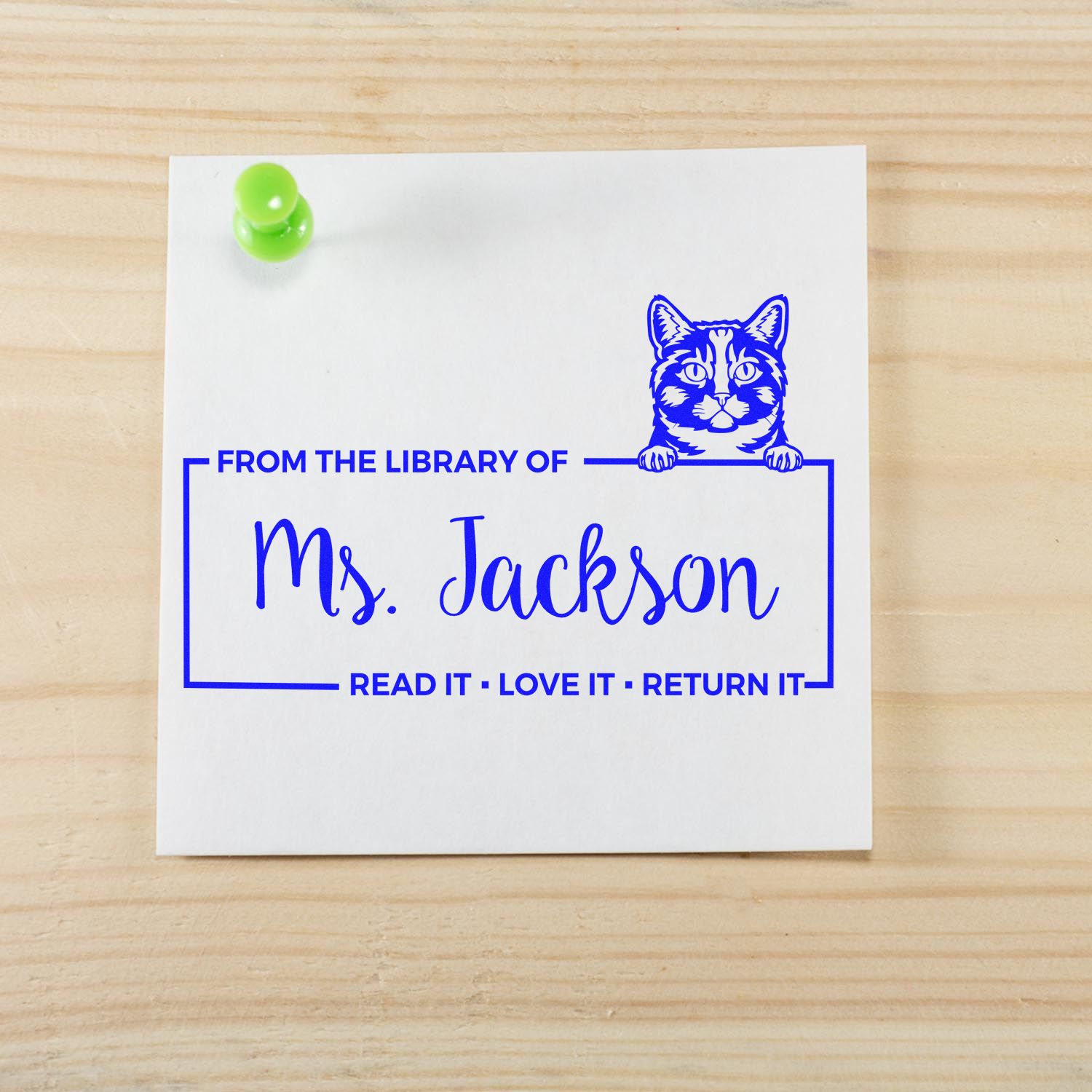 Customized Book Identity Stamper with Munchkin Cat - Engineer Seal Stamps