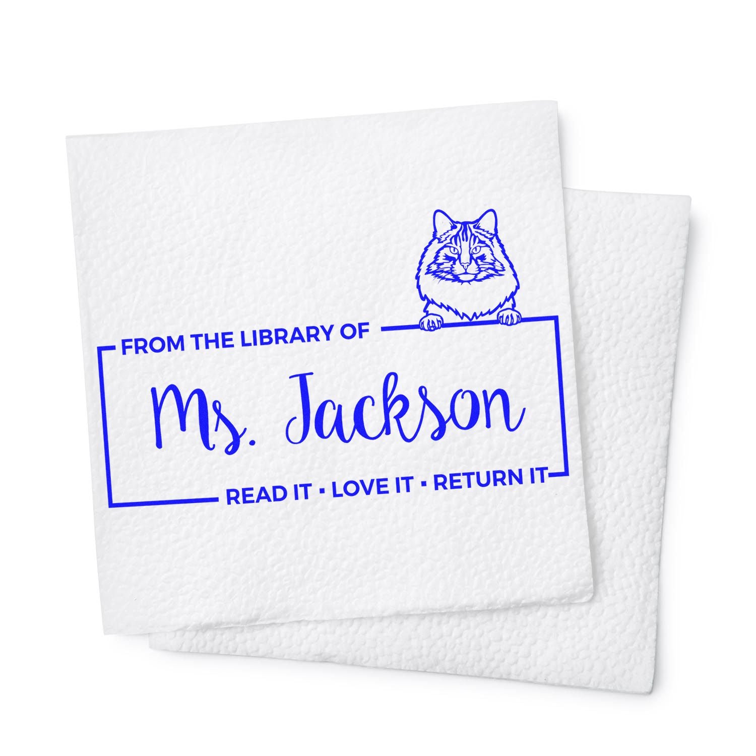 Customized Desk Tools Stamp with Norwegian Forest Cat - Engineer Seal Stamps