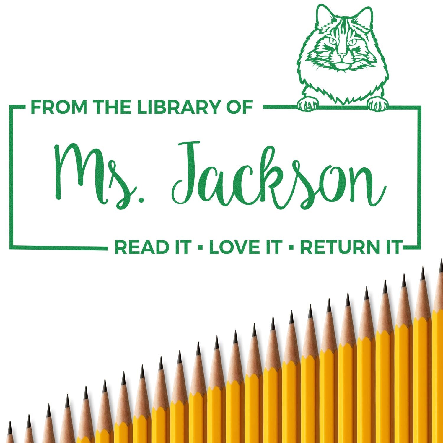 Custom Library Tools For Stamp with Norwegian Forest Cat - Engineer Seal Stamps