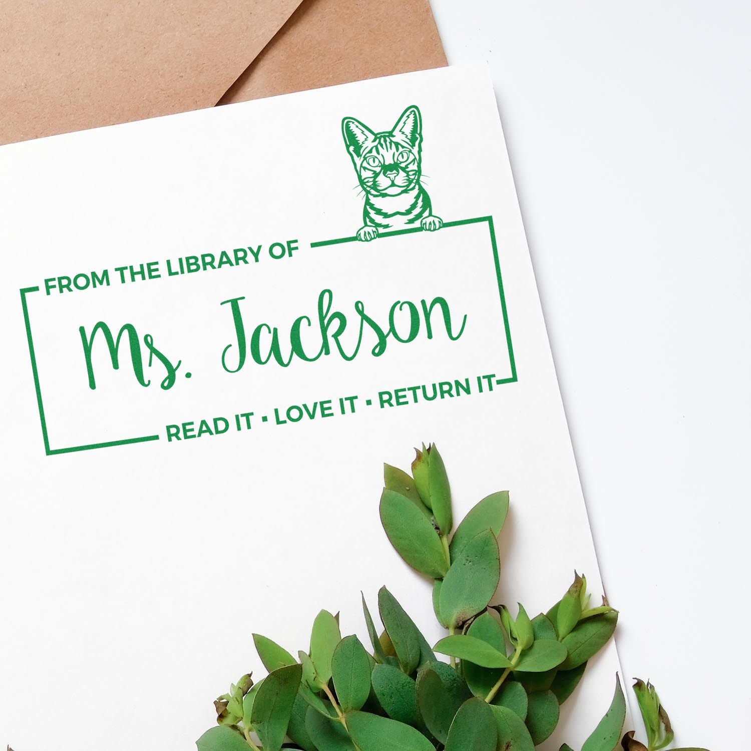 Customized Desk Tools Stamper with Ocicat Cat - Engineer Seal Stamps