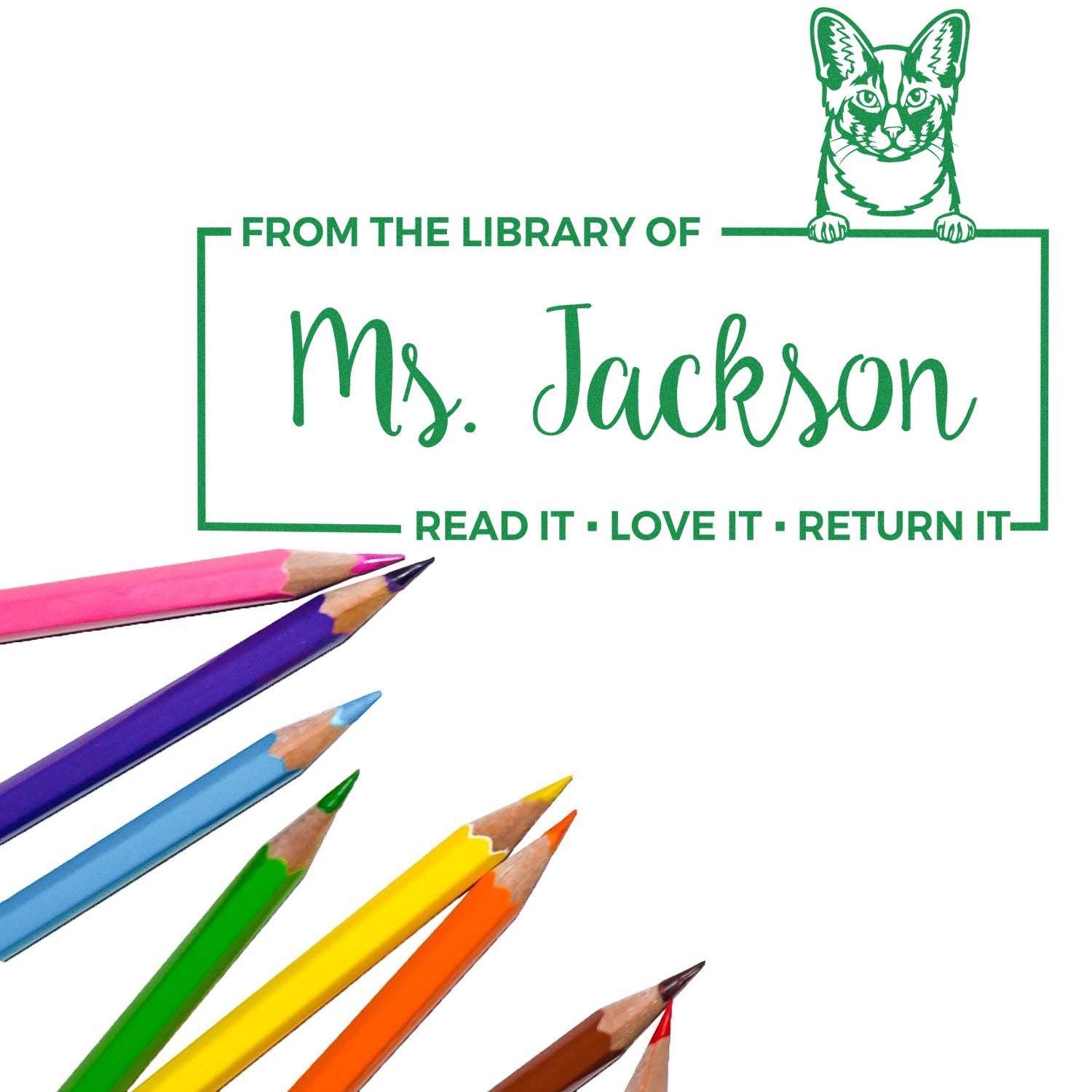 Oriental Longhair Custom Made Pet-Themed Bookplate? Stamp - Engineer Seal Stamps