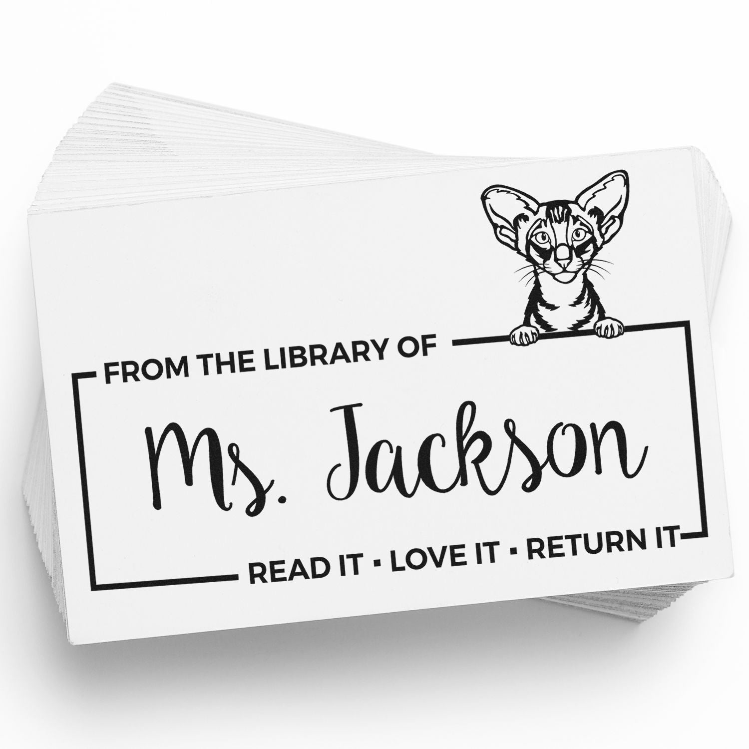 Customized Educational Tools Stamper with Oriental Shorthair Cat - Engineer Seal Stamps